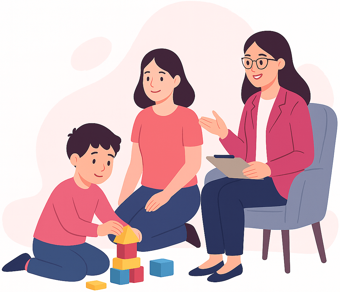 Criança montando quebra-cabeça do símbolo do autismo